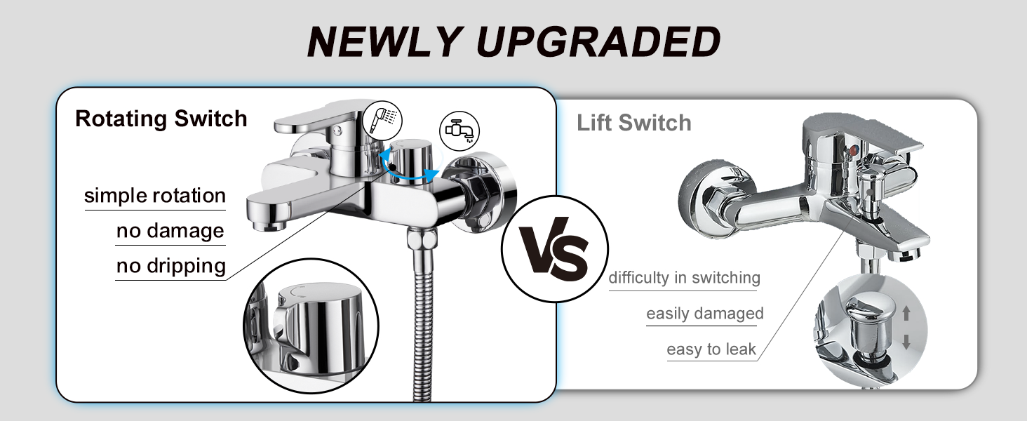 Змішувач для ванни з тропічною дощурою, набір для ванної кімнати (хром) BS111