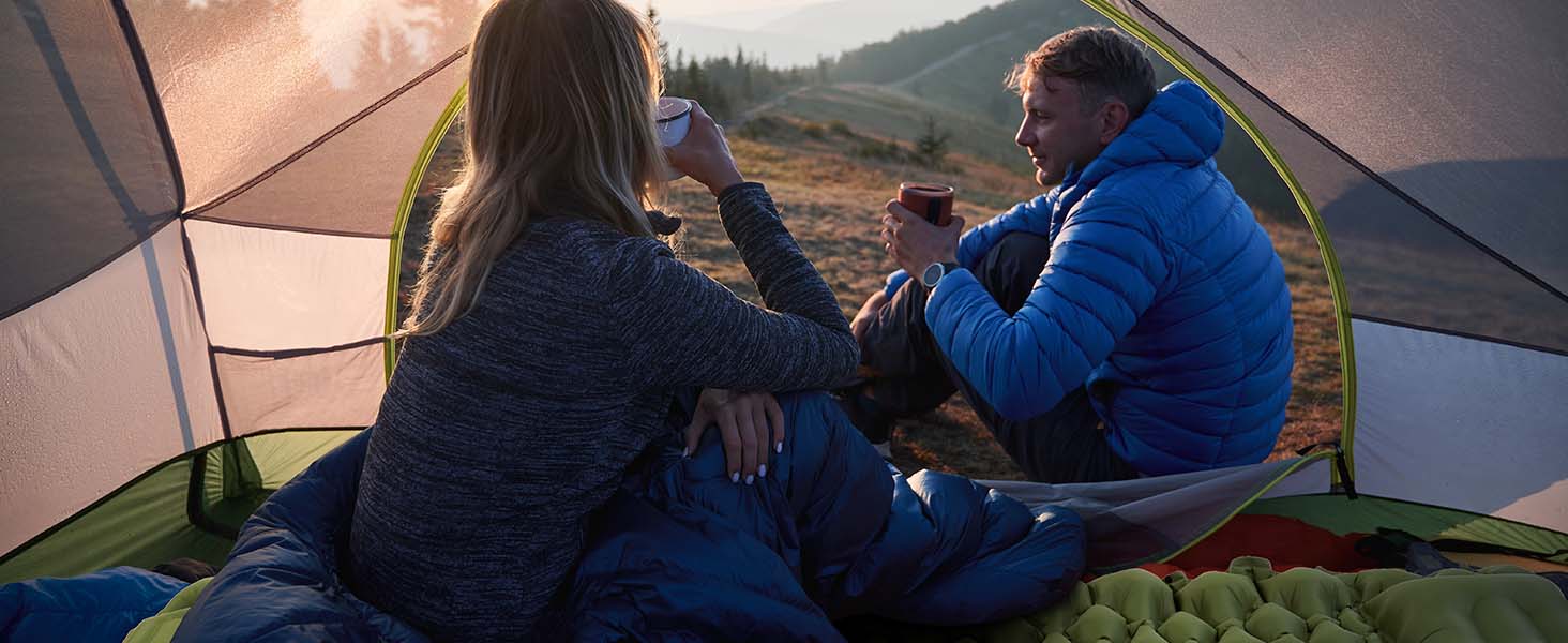 Самонадувний кемпінговий килимок AKSOUL Outdoor: ультралегкий термо-матрац для намету та трекінгу з подушкою, 10 см, армійний зелений