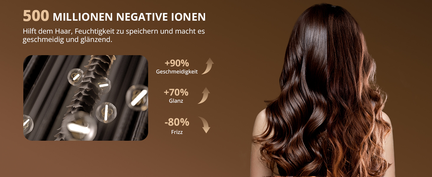 Іонний фен для волосся з безщіточковим двигуном 180 000 об/хв, компактний дорожній фен з 4 режимами температури та захистом від перегріву, колір Oro Champán