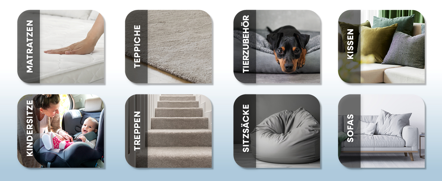 CLEANmaxx Професійний пароочисник та чисник для килимів та м'яких меблів | Пароочисник для плям | EASYmaxx засіб для чищення килимів | Для диванів, авто, килимів, м'яких меблів | Чорний, компактний, 330W