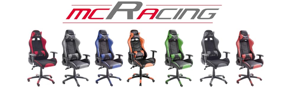 Ігрове крісло MC Racing 6 Black-Grey, регулюється по висоті, з навантаженням до 100 кг (MC Racing 12)