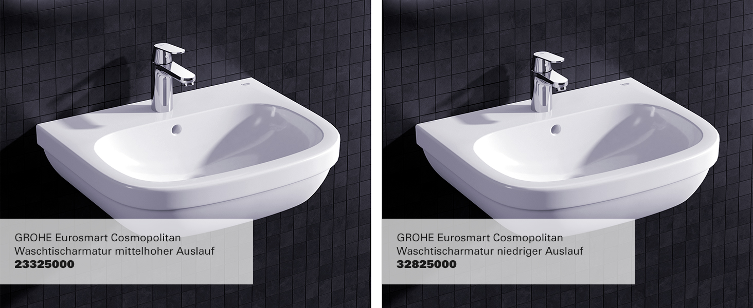 Змішувач для ванної кімнати GROHE Eurosmart Cosmopolitan, хром, 32830001 – економічний, з витяжною штангою, 30 см, проста установка
