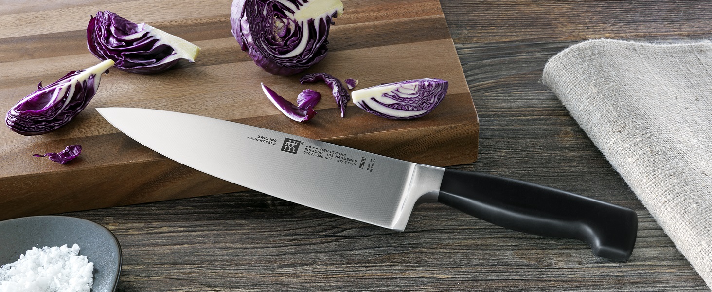 Ніж кухарський ZWILLING Vier Sterne, 20 см, нержавіюча сталь, пластикова ручка