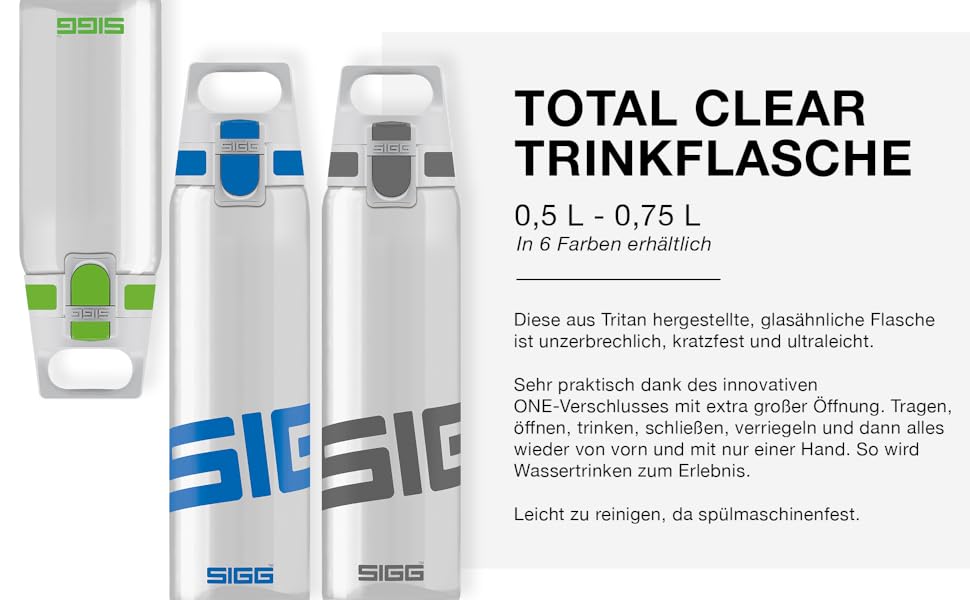 Пляшка для пиття SIGG Total Clear ONE (0,75 л), що не містить шкідливих речовин і герметична, легка і небитка пляшка для пиття з трітана (червоного кольору)