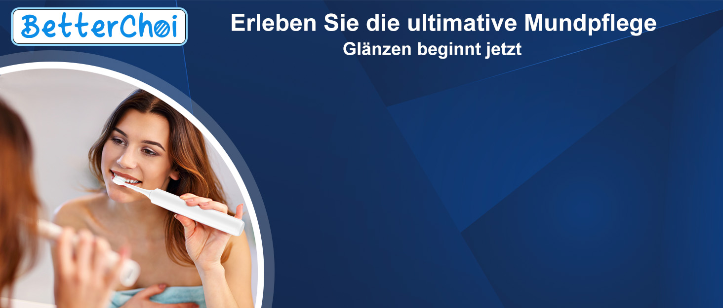 Електрична зубна щітка Betterchoi з магнітною левітацією, 41 000 VPM, 4 насадки, IPX7, 180 днів роботи, 5 режимів, таймер, білий