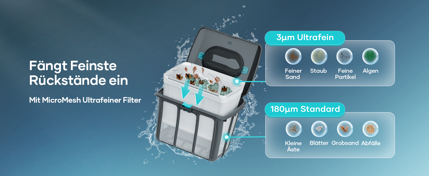 Робот-пилосос для басейну AIPER Scuba S1, очищення дна та стін, водолінія, ультраточний фільтр 3 мкм, акумулятор 180 хв, потужність 15900 л/год, керування через додаток, для вбудованих басейнів