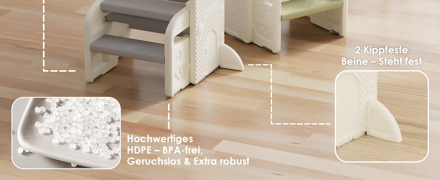 Дитячий тривалий стільчик Hoopyosms з регулюванням висоти, складний, з поручнями, антиковзкий, для ванної та кухні, сірий