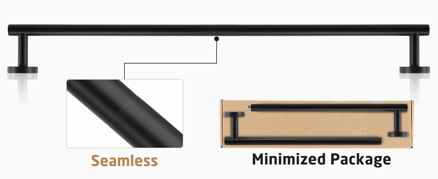 Тримач для рушників KES, стійка для рушників, багетна стійка, багетний тримач, нержавіюча сталь SUS304, настінний, 70 см, чорний