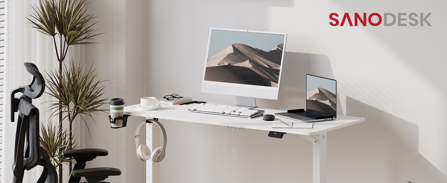 Регульований стіл Sanodesk 110x60 см: електричний, з пам'яттю, ергономічний, для комп'ютера