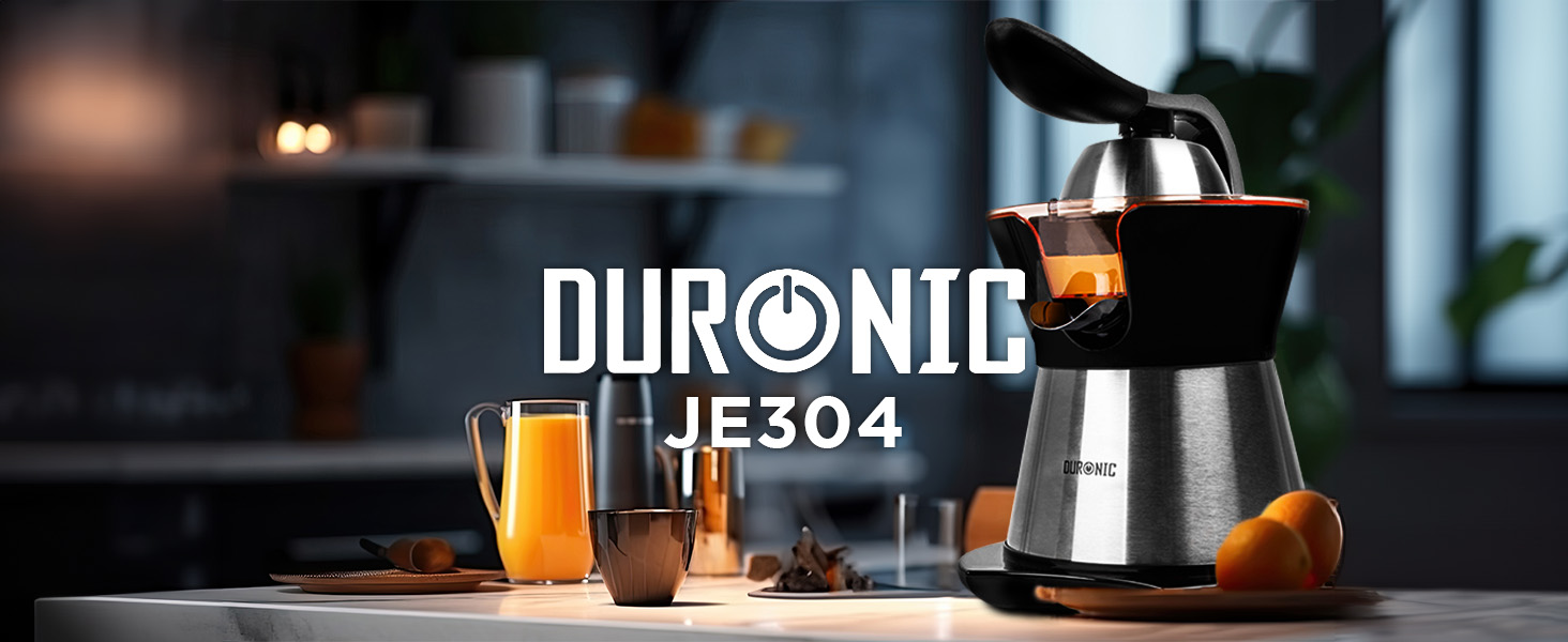 Електрична соковитискачка Duronic Saftpresse 600W - соковитискачка для цитрусових з нержавіючої сталі, 400мл, 2 конуси