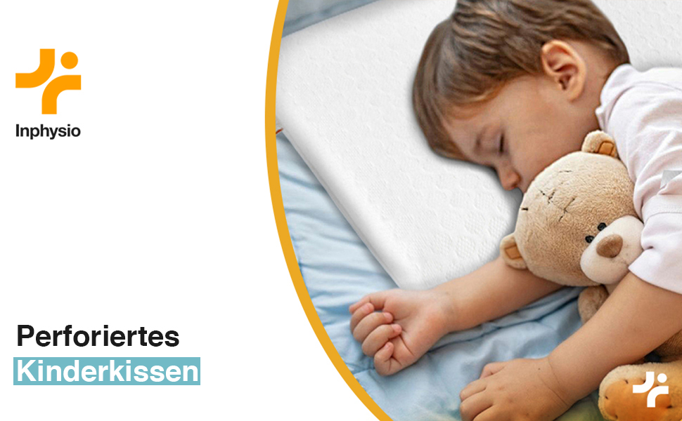 Дитяча подушка Inphysio з Memory Foam: бамбукова тканина, гіпоалергенна, 50x30x5.5 см, кремовий колір