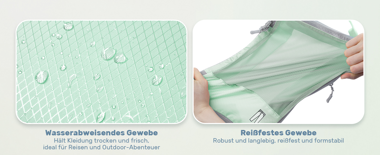 Набір компресійних органайзерів для подорожей Packing Cubes, 8 шт, для валізи та рюкзака, м'ятно-зелений