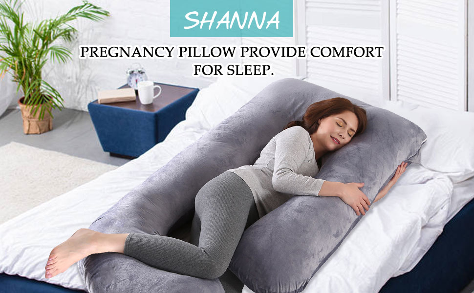 Подушка для вагітних SHANNA U-подібної форми XXL, велика подушка для годування, подушка для сну на боці, подушка-корпус U-подібної форми з знімним та пральним чохлом, 70 * 145 см, сірий колір