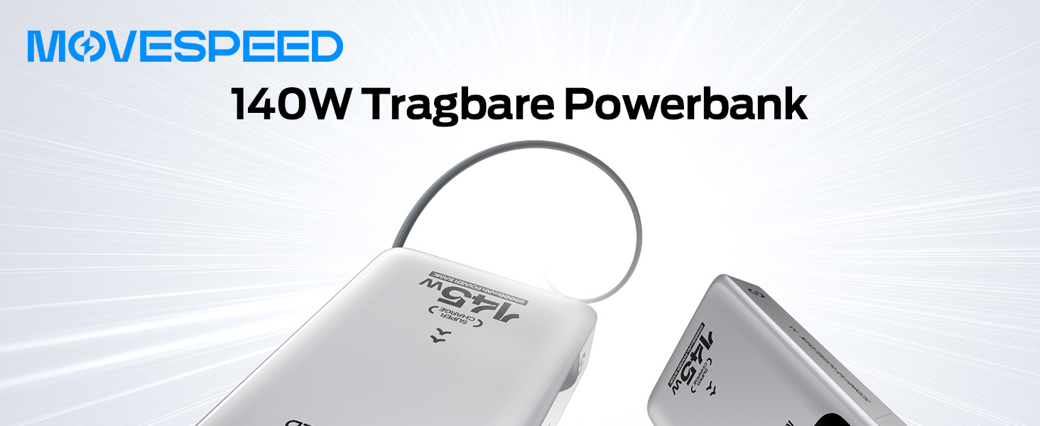 Power Bank MOVESPEED 145W 25000mAh з 3 USB-портами, PD 3.1, Digital Display - для ноутбуків, iPhone, Galaxy, iPad