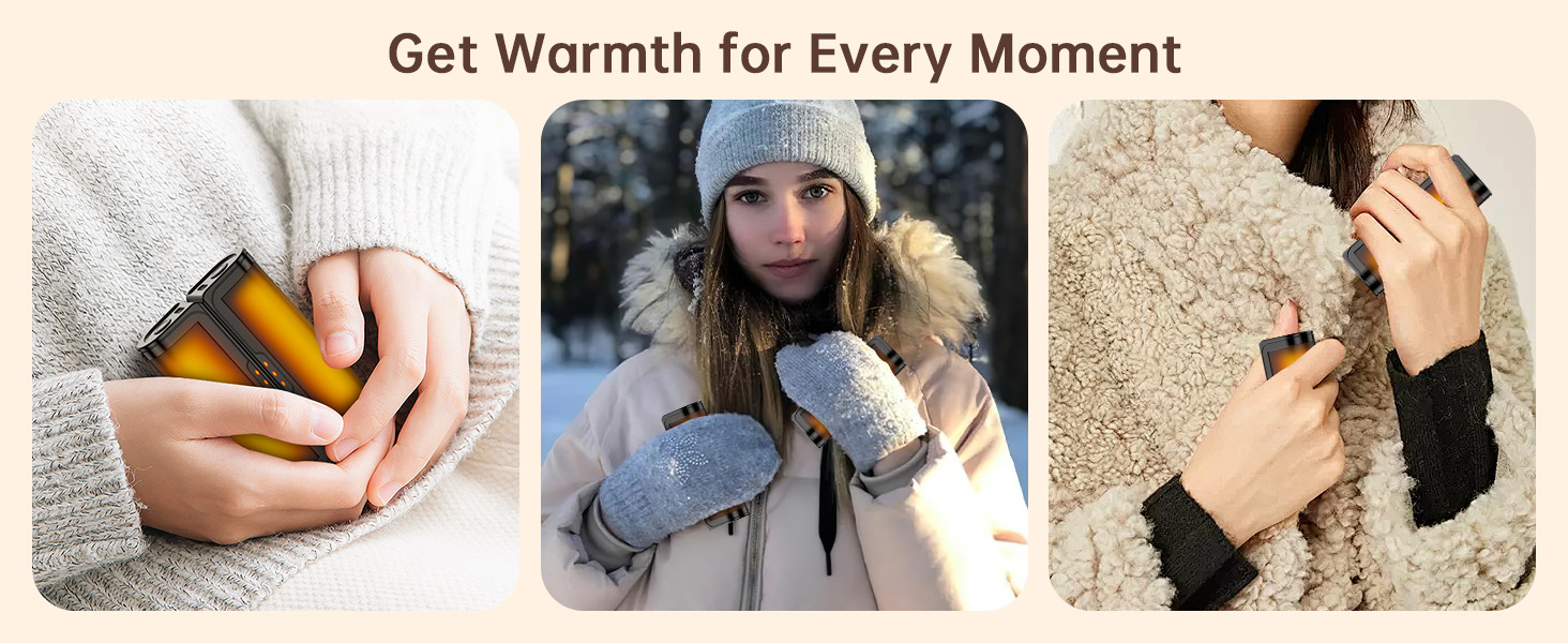 Jonwall Електричні грілки для рук, перезаряджувані, 2 шт. у наборі, USB, 3 режими нагріву, для кемпінгу, гольфу, подарунок, чорні