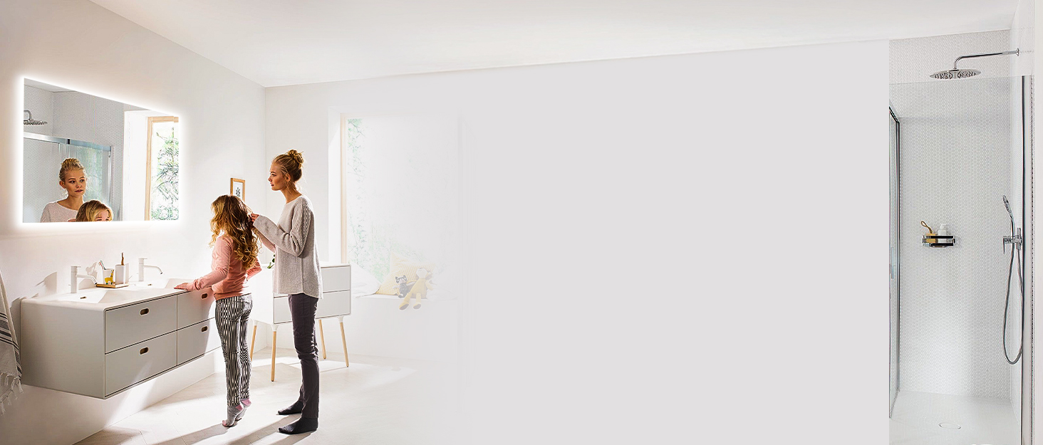 Дзеркало для ванної кімнати GIMBELEN LED з підсвічуванням 80x60 см, прямокутне, сенсорне керування, регулювання яскравості, 3 кольори світла, антизапарник, вертикальна/горизонтальна установка