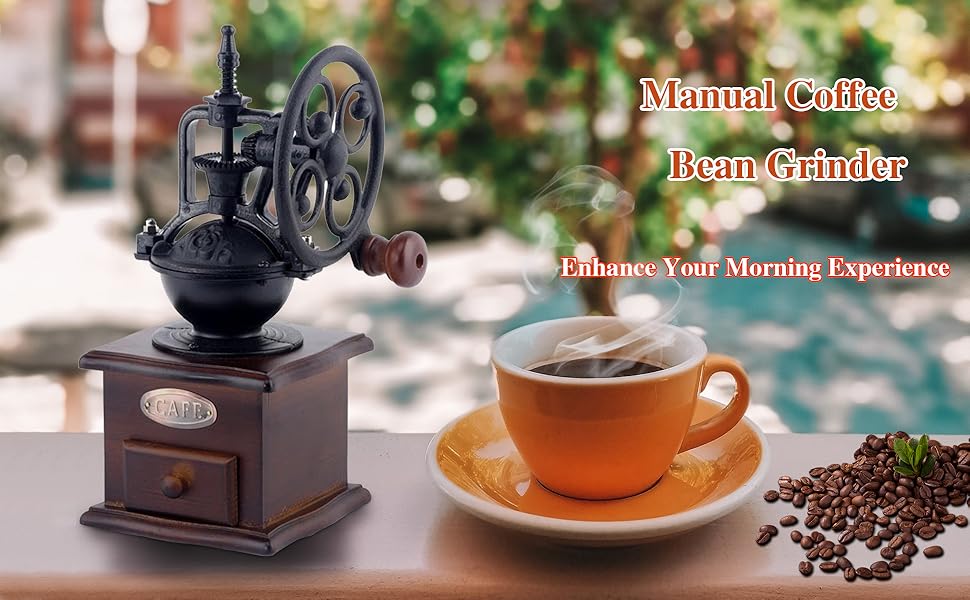 Кавомолка ручна ретро Kaffeemühle з дерева та чавуну для кави в зернах, еспресо