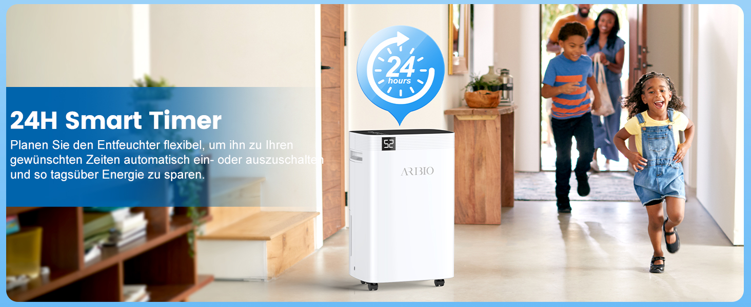 Електричний осушувач повітря 20л/день, високої продуктивності, з функцією сушіння білизни, таймером та системою відтавання, для приміщень до 200 м³/60 м², підходить для квартир, ванних кімнат, підвалів, гарантія 10 років