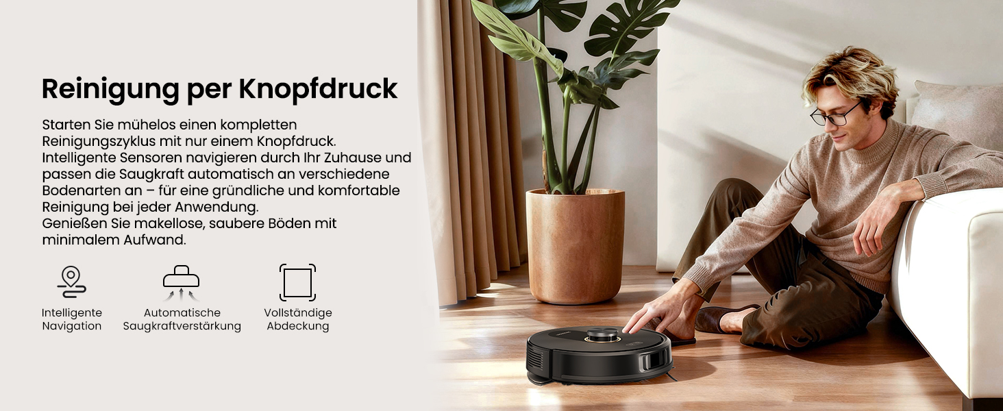 Робот-пилосос Proscenic Q20Plus з функцією миття, 10000Pa, 200хв, бездротовий, самостійна очистка, 3-в-1 для тварин, килимів, твердих поверхонь, чорний