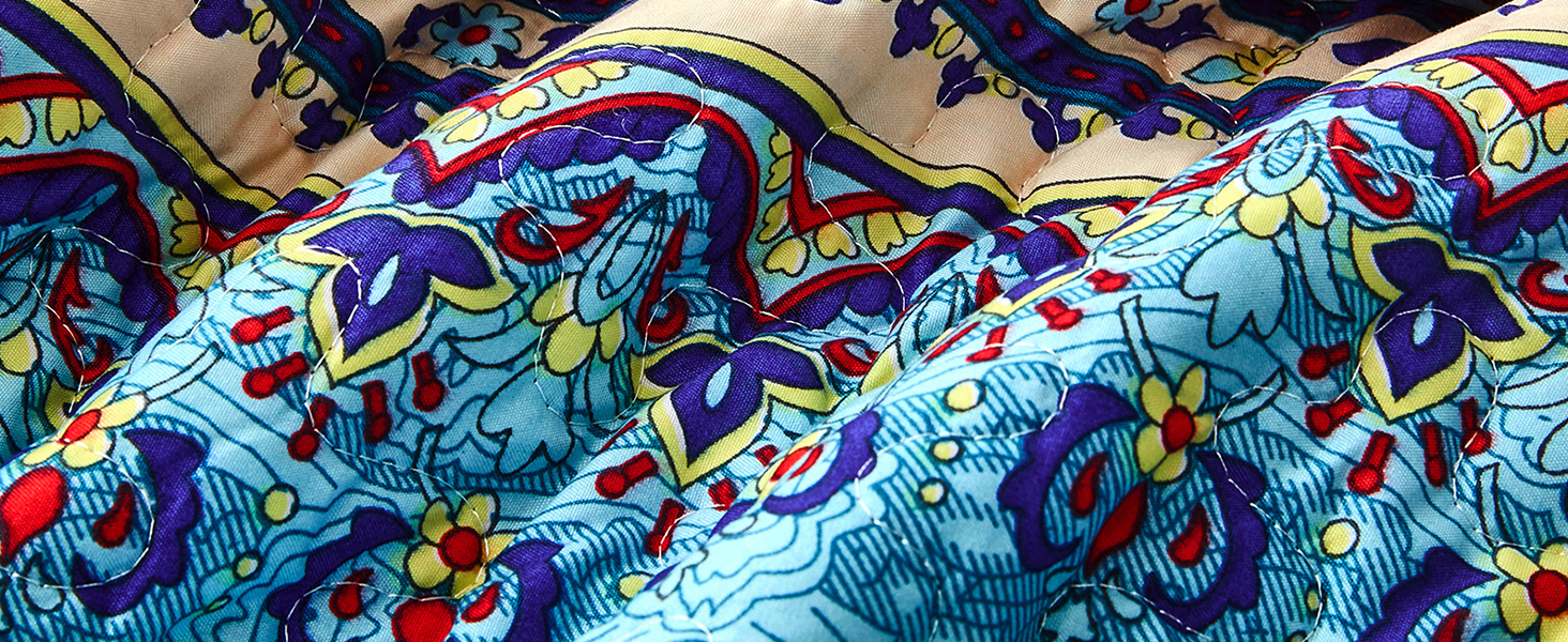 Постільна покривало WONGS BEDDING Boho 3-предметний комплект (220x240 см) з 2 наволочками 50x70 см, стібана ковдра з мікрофібри для спальні та дивана, Беміс