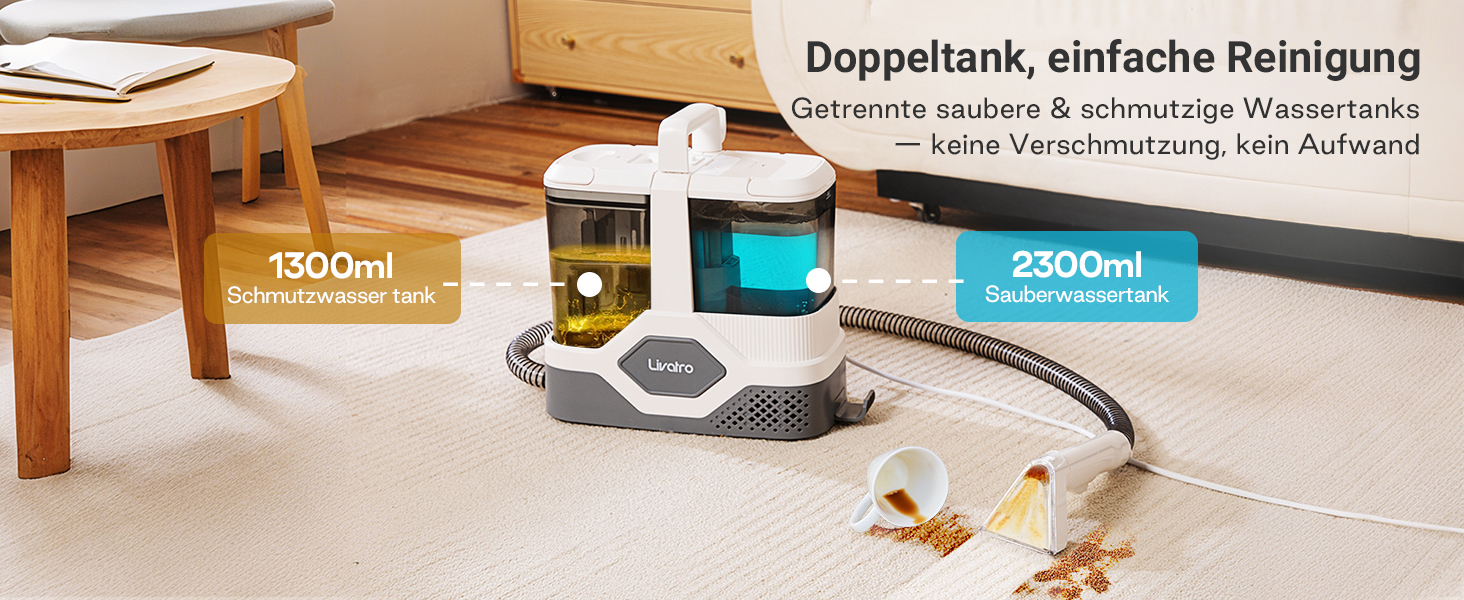 Апарат для чищення м'яких меблів та килимів: потужний волого-пилосос 600W з самоочищенням, об'єм бака 2.3л, 16KPa, для диванів, килимів та меблів.