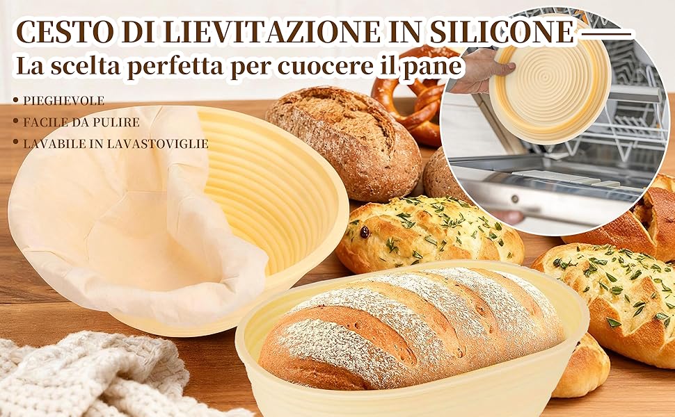 Набір для закваски хліба: 31 корзинка для бродіння, корзинки з силікону, форма для хліба, ніж для хліба, льняна тканина, сумка, скребок для тіста та щітка для початківців та досвідчених