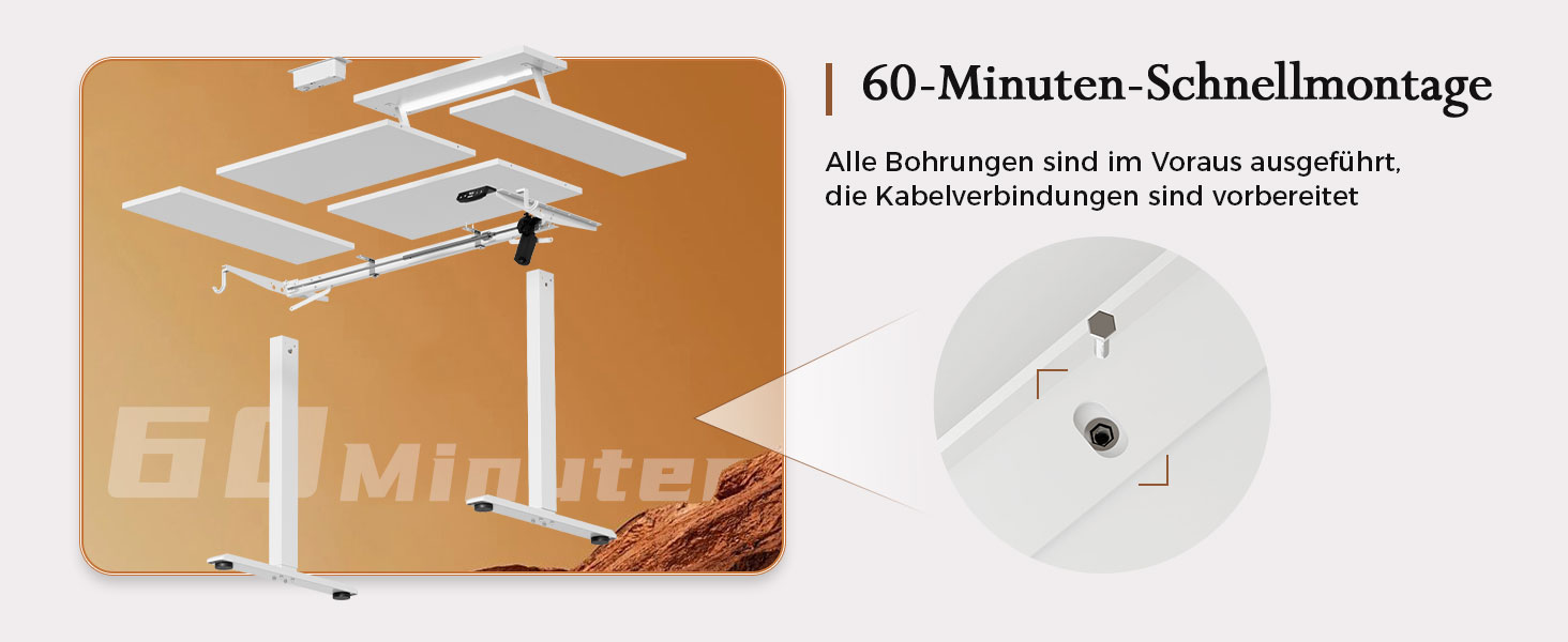 Регульований по висоті письмовий стіл Klicelor з LED-підсвіткою та розетками, 160x80 см, білий — геймерський стіл для офісу з підставкою під монітор та стільницею з 3 частин