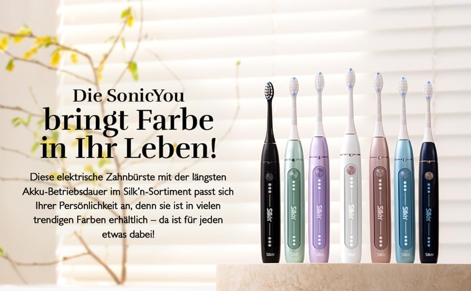 SonicYou Lila - звукова зубна щітка Silk'n з акумулятором на 300 днів
