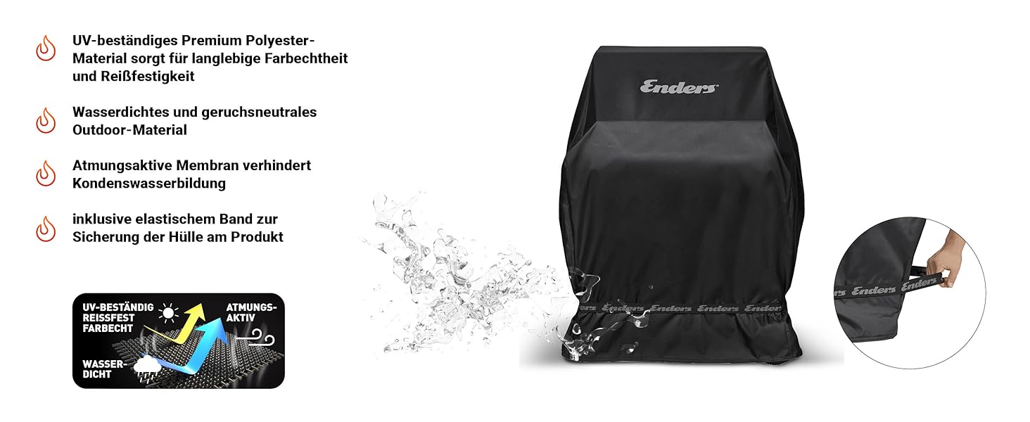 Чохол Enders для газових грилів MONROE 2+3, PRO X 3, BOSTON 2+3 (поліестер 600D, UV-захист, водонепроникний)