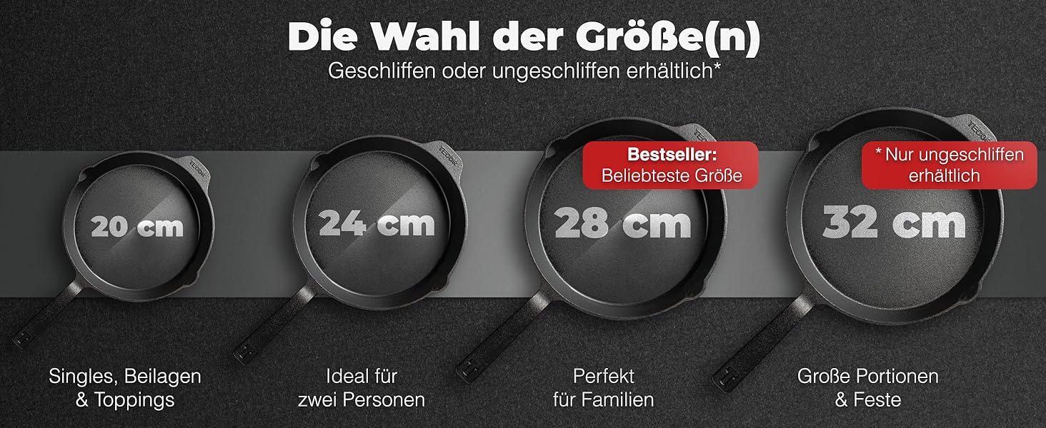 Сковорода чавунна індукційна 24 см, нешліфована, універсальна - Сковорода з чавуну преміум-якості, 24 см