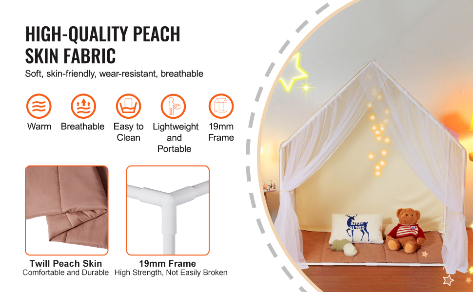 Дитячий намет VEVOR Tipi для дітей 1-5 років, складний намет з килимком та сумкою, з вікнами, для хлопчиків та дівчаток, бежевий (монгольський намет)