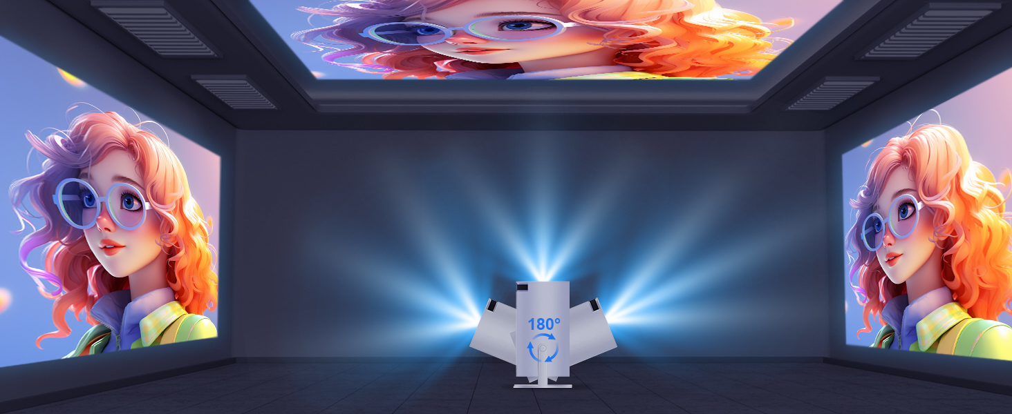 Портативний проєктор Mini Beamer 4K з Android 11: Smart, електричний фокус, 5G WiFi 6, BT 5.0, Full HD 1080P, 260ANSI, авто-корекція трапецеїдальних спотворень, 5W динамік