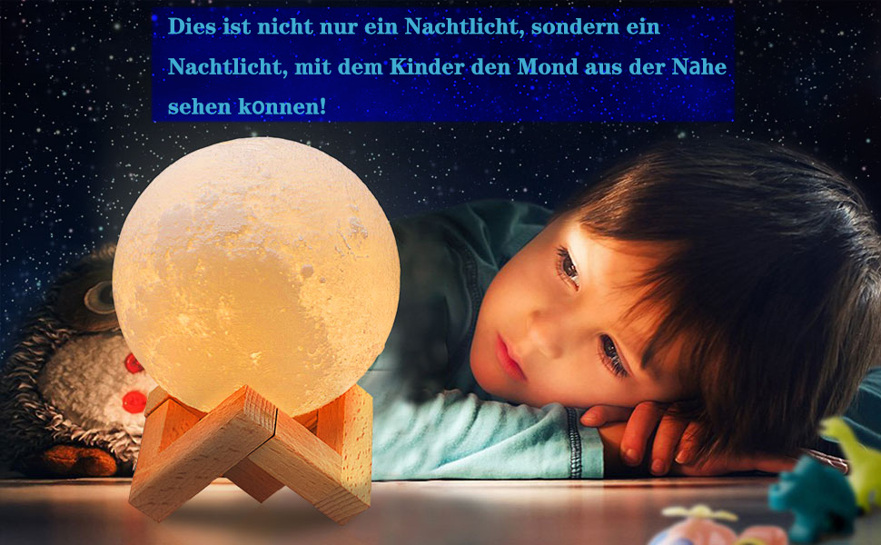Місячна лампа, 16 кольорів, пульт дистанційного керування, 15 см, нічник для дитячої кімнати, 2024 Upgrade 3D