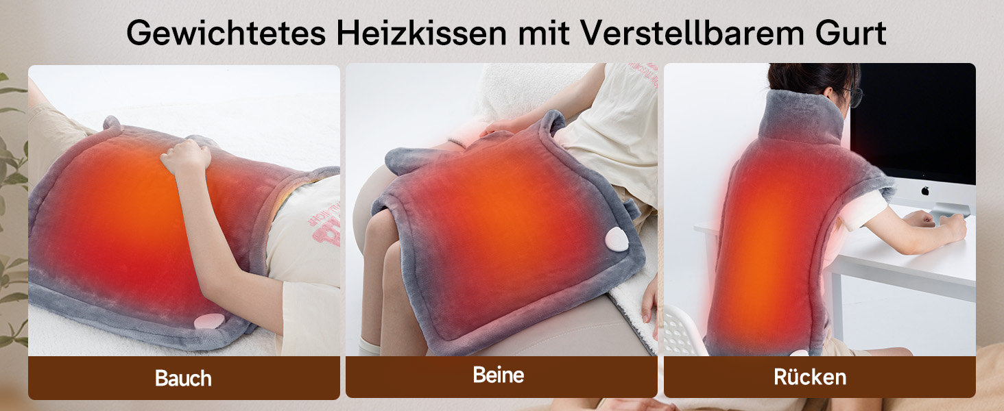 Електричний нагрівальний килимок для спини, шиї та плечей ALLJOY, 56 x 84 см, 6 режимів нагріву, таймер, автовимкнення