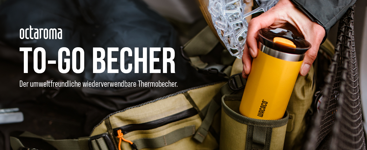 WACACO Octaroma Lungo: вакуумний термос для кави, 300 мл, жовтий