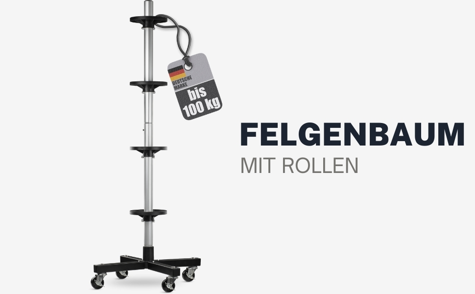 Стійка для шин Bonsport, до 225 мм, на колесах - органайзер для 8 шин з маркерами, вантажопідйомність 100 кг