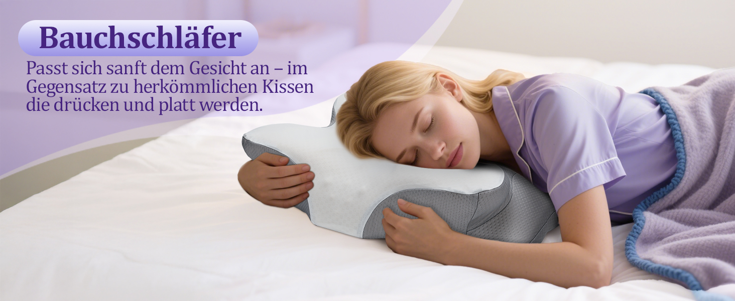 Подушка для шиї з Memory Foam - ортопедична подушка для сну, бічних, спинних та тих, хто спить на животі. Підтримка шиї, ергономічна подушка