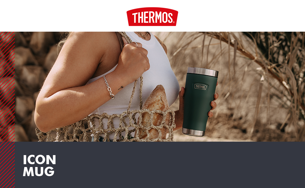 Термос ICON MUG 0,47л, бежевий/пісочний мат, термокружка 470мл, сталевий термос для кави з собою, ізоляційний термос, 7 год гаряче / 22 год холодне, придатний для миття в посудомийній машині, абсолютно герметичний, без BPA 470 мл Бежевий / Пісочний мат