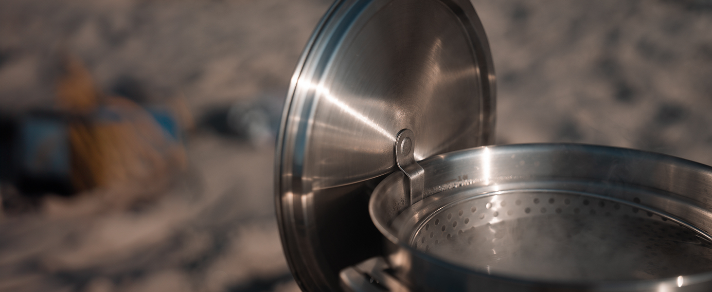 Набір посуду для кемпінгу Campo Libre Enzo I з нержавіючої сталі: компактний, індукційний, 6 або 8-ти частинний