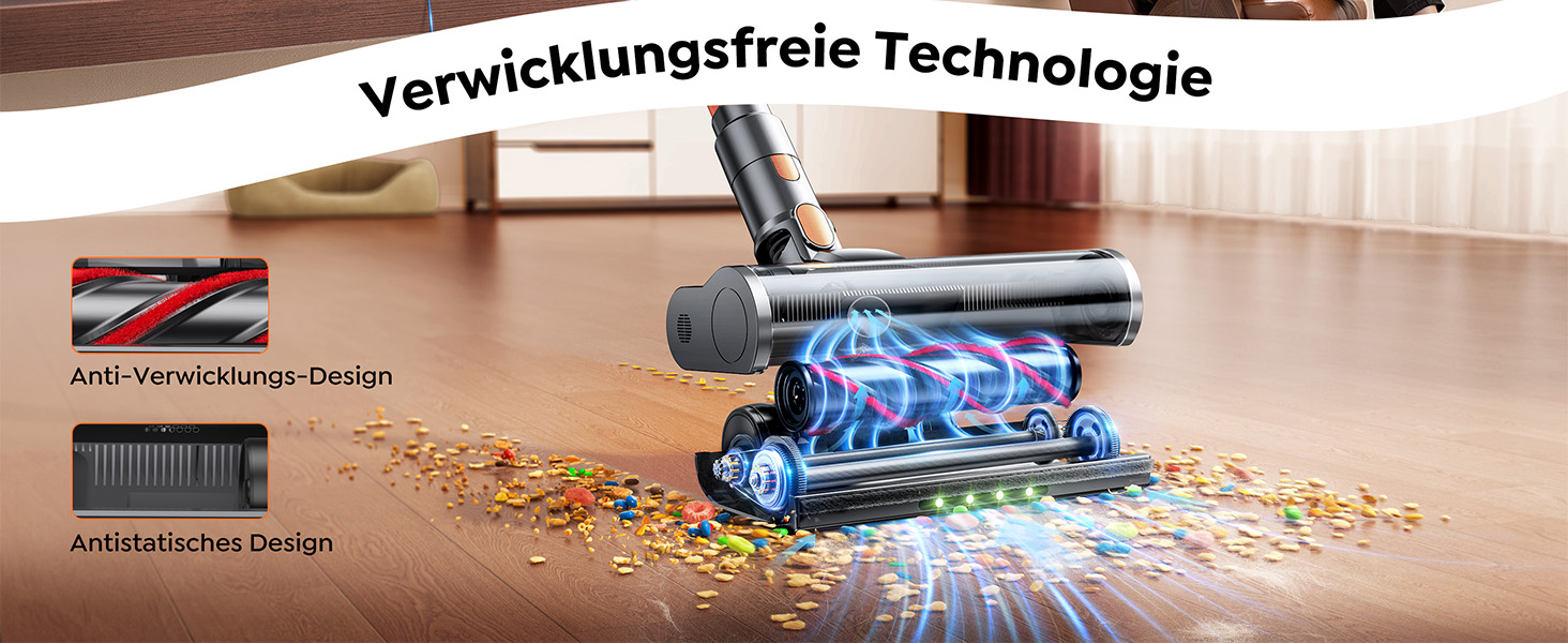 SMOTURE VAC04 Бездротовий акумуляторний пилосос, 50 000 Па потужність всмоктування, 65 хвилин роботи, самостійна підставка, гнучкий шланг, антизаплутувальна щітка, док-станція для зарядки, видалення шерсті тварин, килимів та твердих поверхонь