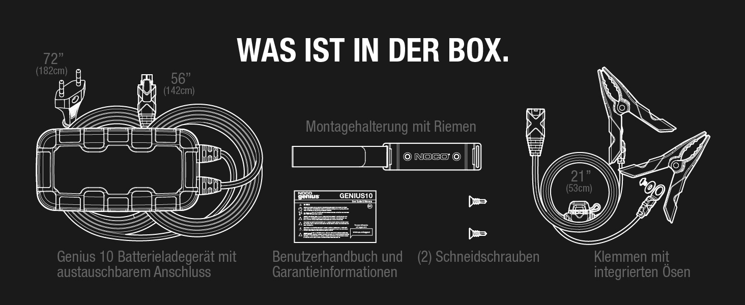 NOCO GENIUS10: Інтелектуальне зарядне пристрій для акумуляторів 6V/12V - Автоматичний підтримуючий заряд, сульфатор, захист від перевантаження, температурна компенсація - Для свинцево-кислотних та літієвих акумуляторів