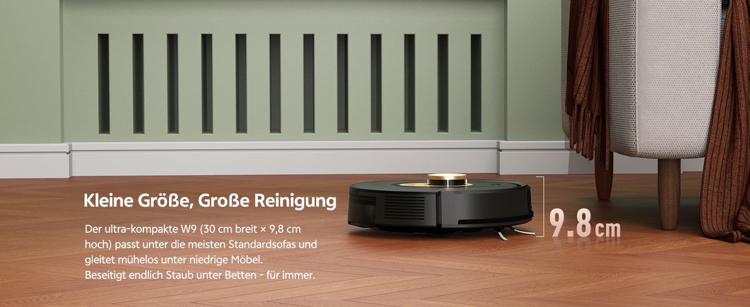 Робот-пилосос Vexilar з функцією миття підлоги, 8000Pa, LiDAR-навігація, 5 карт, 180 хв роботи, 50dB, керування через додаток та голосовий помічник, для твердих поверхонь та килимів, золотий