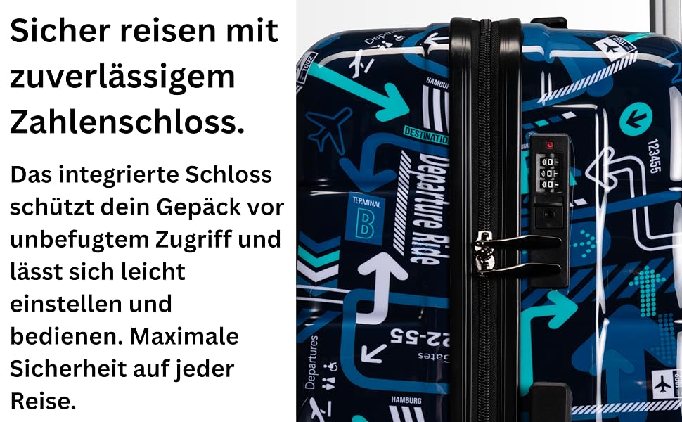 Валіза NOWI XL на колесах, містка пластикова валіза 100л з кодовим замком та телескопічною ручкою, сіра (M JFK)