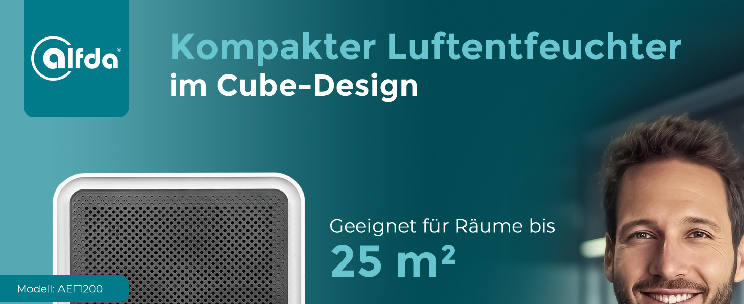 Електричний осушувач повітря AEF2000 - 20 л/день, до 30 м², тихий, з автовимкненням, гігростат, сенсорне дисплеї - для спальні та ванної кімнати