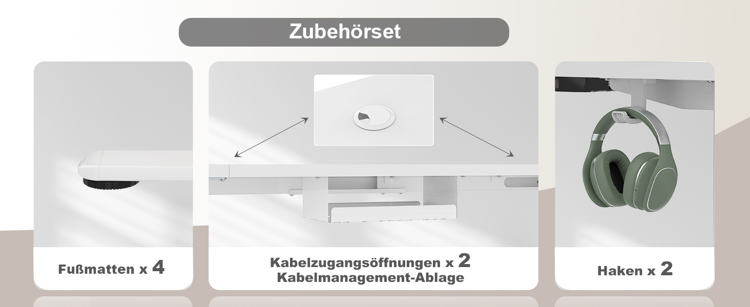 Електричний регульований стіл JUMMICO 160x80 см з підзарядною станцією, білий. Ергономічний стіл для роботи з кабельною організацією