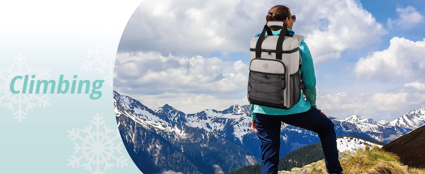 Рюкзак-холодильник з м'яким ручним захопленням, легкий та ізольований, водовідштовхуючий, велика місткість – ідеальний для жінок та чоловіків для пляжу, кемпінгу, пікніка, риболовлі та піших прогулянок (Сірий)