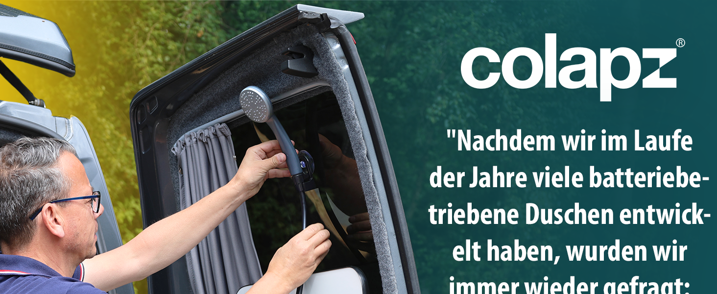 Портативна душова кабіна Colapz з акумулятором та помпою – для кемпінгу, автодому, вана, автомобіля та домашніх тварин