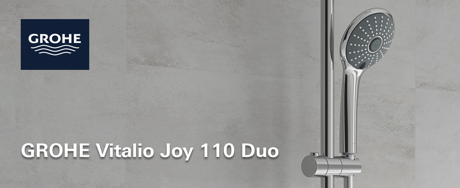 Душова лійка GROHE Vitalio Joy 110 з 3 режимами розпилення, системою Anti-Kalk, хромоване покриття, 27319000