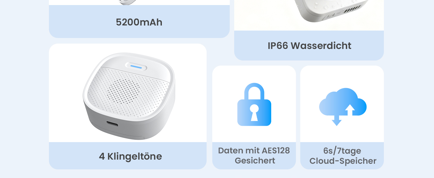 Відеодзвінок ieGeek 2K з камерою, бездротовий, IP66, AI-розпізнавання руху, нічне бачення, без підписки, сумісний з Alexa, Wi-Fi 2.4GHz, з внутрішнім дзвінком (білий)