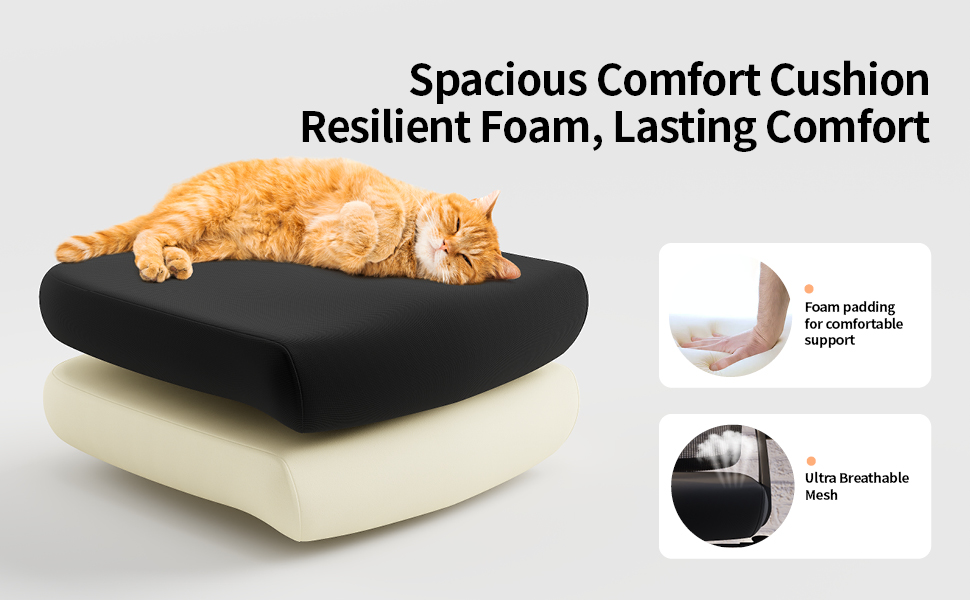 Офісний стіл-крісло Monhey з регулюванням висоти, поворотне з відкидними підлокітниками, дихаюча сітка, регульована підголовник та інтелектуальна підтримка попереку – для дому/офісу, чорний